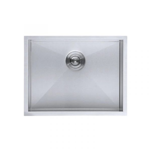Handmade Single Bowl Undermount Kitchen Sink, 16 Gauge Stainless Steel 23 x 18 x 10 Inches